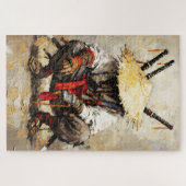 Samurai in Ruhe Palettenmesser Orange Impasto Puzzle (Horizontal)