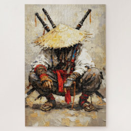 Samurai in Ruhe Palettenmesser Orange Impasto Puzzle