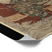 Samurai in Rüstung, auf Pferd mit Bow und Pfeilen Poster (Ecke)