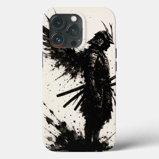 Samurai Ink Art - Rumpf Krieger mit Flügeln Case-Mate iPhone Hülle (Rückseite)