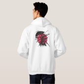 Samurai Ink Hoodie Red&Black Japan Warrior Art (Schwarz voll)