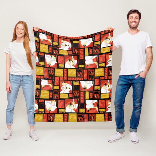 Samurai Jack & Aku Character Art Panel Muster Fleecedecke (Beispiel)