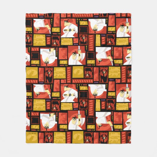 Samurai Jack & Aku Character Art Panel Muster Fleecedecke (Vorderseite)