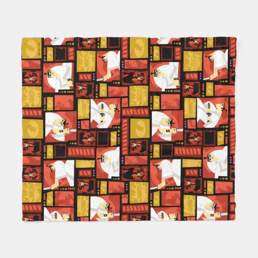 Samurai Jack & Aku Character Art Panel Muster Fleecedecke (Vorderseite (Horizontal))