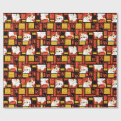 Samurai Jack & Aku Character Art Panel Muster Geschenkpapier (Flach)