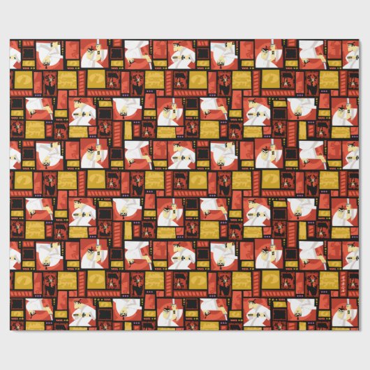 Samurai Jack & Aku Character Art Panel Muster Geschenkpapier (Flach)