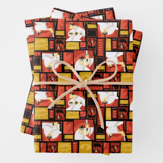 Samurai Jack & Aku Character Art Panel Muster Geschenkpapier Set (Beispiel)