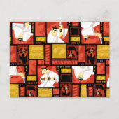 Samurai Jack & Aku Character Art Panel Muster Postkarte (Vorderseite)