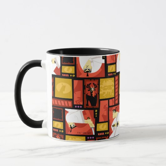 Samurai Jack & Aku Character Art Panel Pattern Tasse (Links)