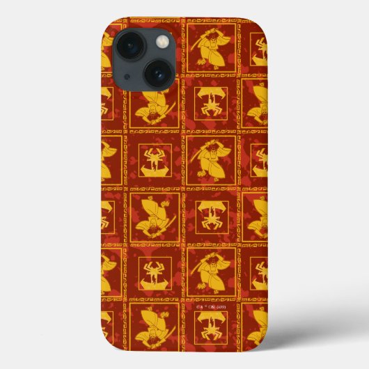 Samurai Jack & Aku Golden Silhouette Muster Case-Mate iPhone Hülle (Rückseite)