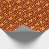 Samurai Jack & Aku Golden Silhouette Muster Geschenkpapier (Ecke)