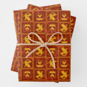 Samurai Jack & Aku Golden Silhouette Muster Geschenkpapier Set (Beispiel)