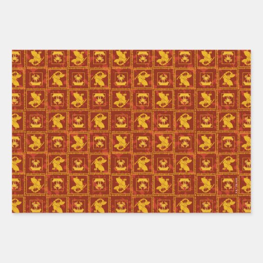 Samurai Jack & Aku Golden Silhouette Muster Geschenkpapier Set (Vorderseite)