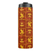 Samurai Jack & Aku Golden Silhouette Muster Thermosbecher (Vorderseite)