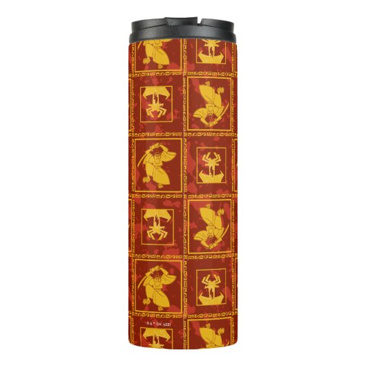 Samurai Jack & Aku Golden Silhouette Muster Thermosbecher (Rückseite)