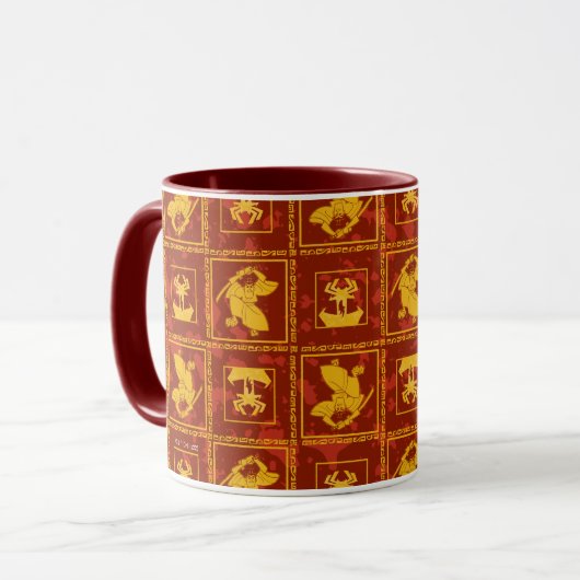 Samurai Jack & Aku Golden Silhouette Til Pattern Tasse (Vorderseite Links)