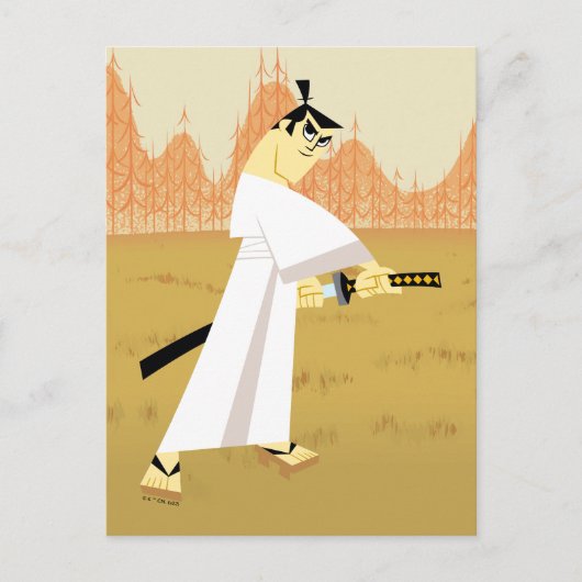 Samurai Jack Drawing Sword Postkarte (Vorderseite)