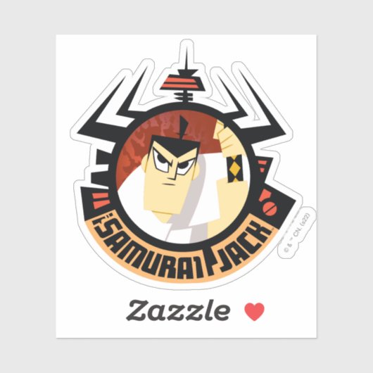 Samurai Jack in Aku Futuristic Frame Aufkleber (Blatt)