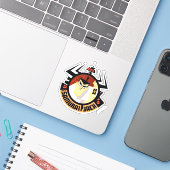 Samurai Jack in Aku Futuristic Frame Aufkleber (Laptop mit iPhone)