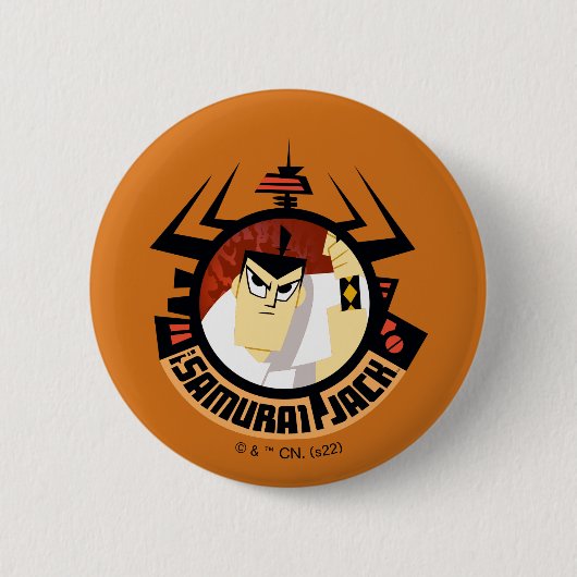 Samurai Jack in Aku Futuristic Frame Button (Vorderseite)
