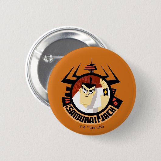 Samurai Jack in Aku Futuristic Frame Button (Vorne & Hinten)
