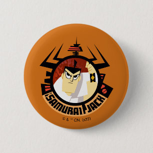 Samurai Jack in Aku Futuristic Frame Button