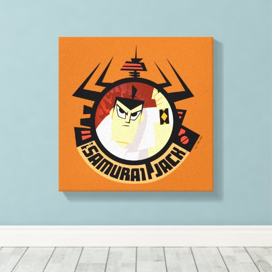 Samurai Jack in Aku Futuristic Frame Leinwanddruck (Insitu (Holzboden))