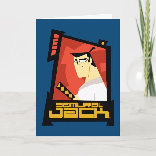 Samurai Jack lächelt futuristische Rahmen Grafik Karte (Vorderseite)