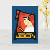 Samurai Jack lächelt futuristische Rahmen Grafik Karte (Gelbe Blume)