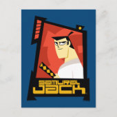 Samurai Jack lächelt futuristische Rahmen Grafik Postkarte (Vorderseite)
