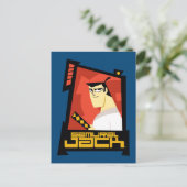 Samurai Jack lächelt futuristische Rahmen Grafik Postkarte (Stehend Vorderseite)