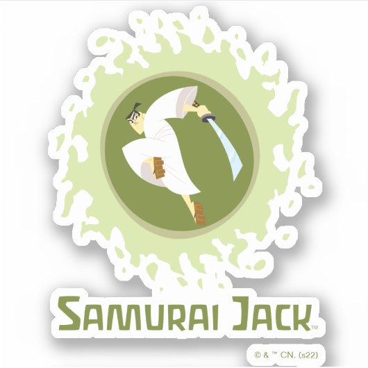 Samurai Jack Leaping Graphic Aufkleber (Vorderseite)