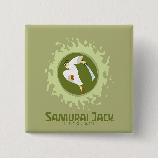 Samurai Jack Leaping Graphic Button (Vorderseite)