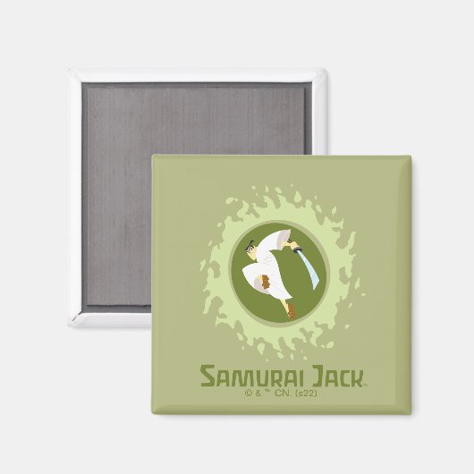 Samurai Jack Leaping Graphic Magnet (Vorderseite/Rückseite)