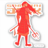 Samurai Jack Red Warrior Graphic Aufkleber (Vorderseite)