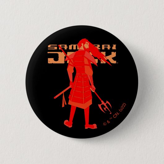 Samurai Jack Red Warrior Graphic Button (Vorderseite)