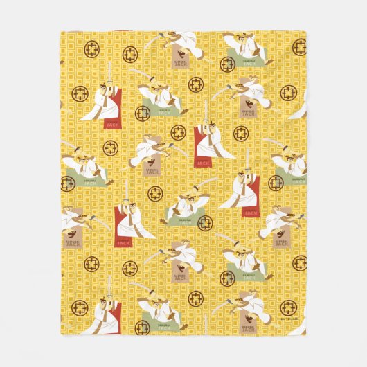 Samurai Jack Schwert Posen Zeichen Kunstmuster Fleecedecke (Vorderseite)