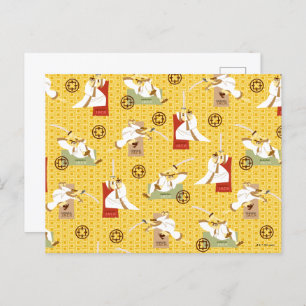 Samurai Jack Schwert Posen Zeichen Kunstmuster Postkarte