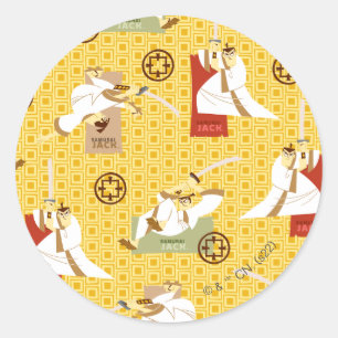 Samurai Jack Schwert Posen Zeichen Kunstmuster Runder Aufkleber