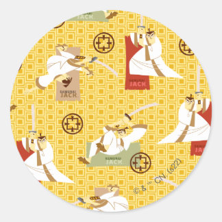 Samurai Jack Schwert Posen Zeichen Kunstmuster Runder Aufkleber