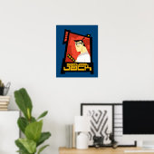 Samurai Jack Smiling Futuristic Frame Graphic Poster (Heimbüro)
