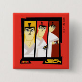 Samurai Jack-Zeichen Tri-Panel-Futuristikrahmen Button (Vorderseite)