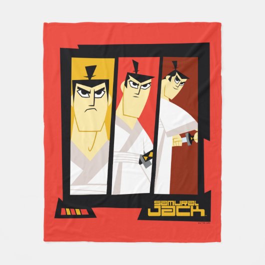 Samurai Jack-Zeichen Tri-Panel-Futuristikrahmen Fleecedecke (Vorderseite)