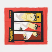 Samurai Jack-Zeichen Tri-Panel-Futuristikrahmen Fleecedecke (Vorderseite (Horizontal))