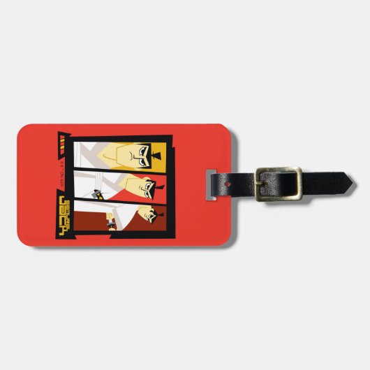 Samurai Jack-Zeichen Tri-Panel-Futuristikrahmen Gepäckanhänger (Vorderseite horizontal)