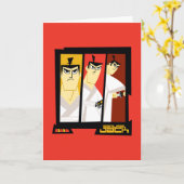 Samurai Jack-Zeichen Tri-Panel-Futuristikrahmen Karte (Gelbe Blume)