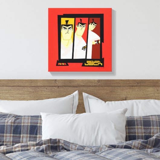 Samurai Jack-Zeichen Tri-Panel-Futuristikrahmen Leinwanddruck (Insitu (Schlafzimmer))