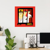 Samurai Jack-Zeichen Tri-Panel-Futuristikrahmen Poster (Heimbüro)