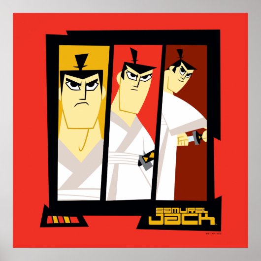 Samurai Jack-Zeichen Tri-Panel-Futuristikrahmen Poster (Vorne)