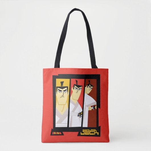 Samurai Jack-Zeichen Tri-Panel-Futuristikrahmen Tasche (Vorderseite)